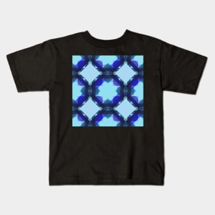 Mid Mod Star Quilt Blue Kids T-Shirt